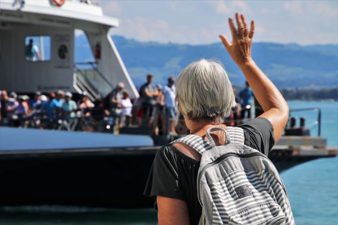 waving goodbye