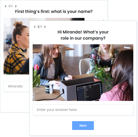 personalized quiz and survey experience