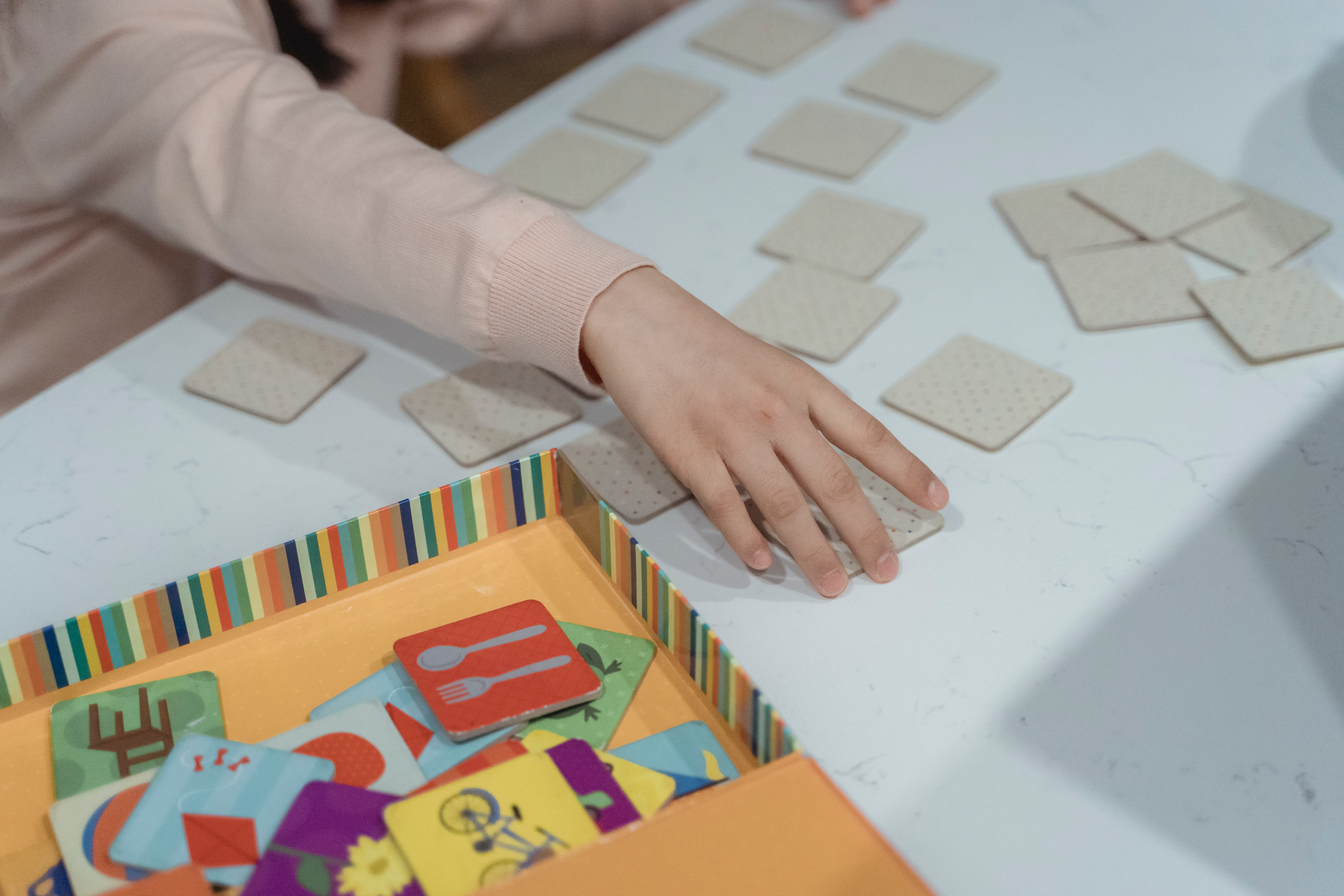 children playing a matching game