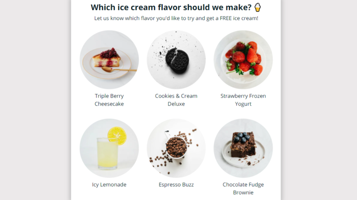 Use the Opinion Stage poll maker to create an engaging rounded image poll.